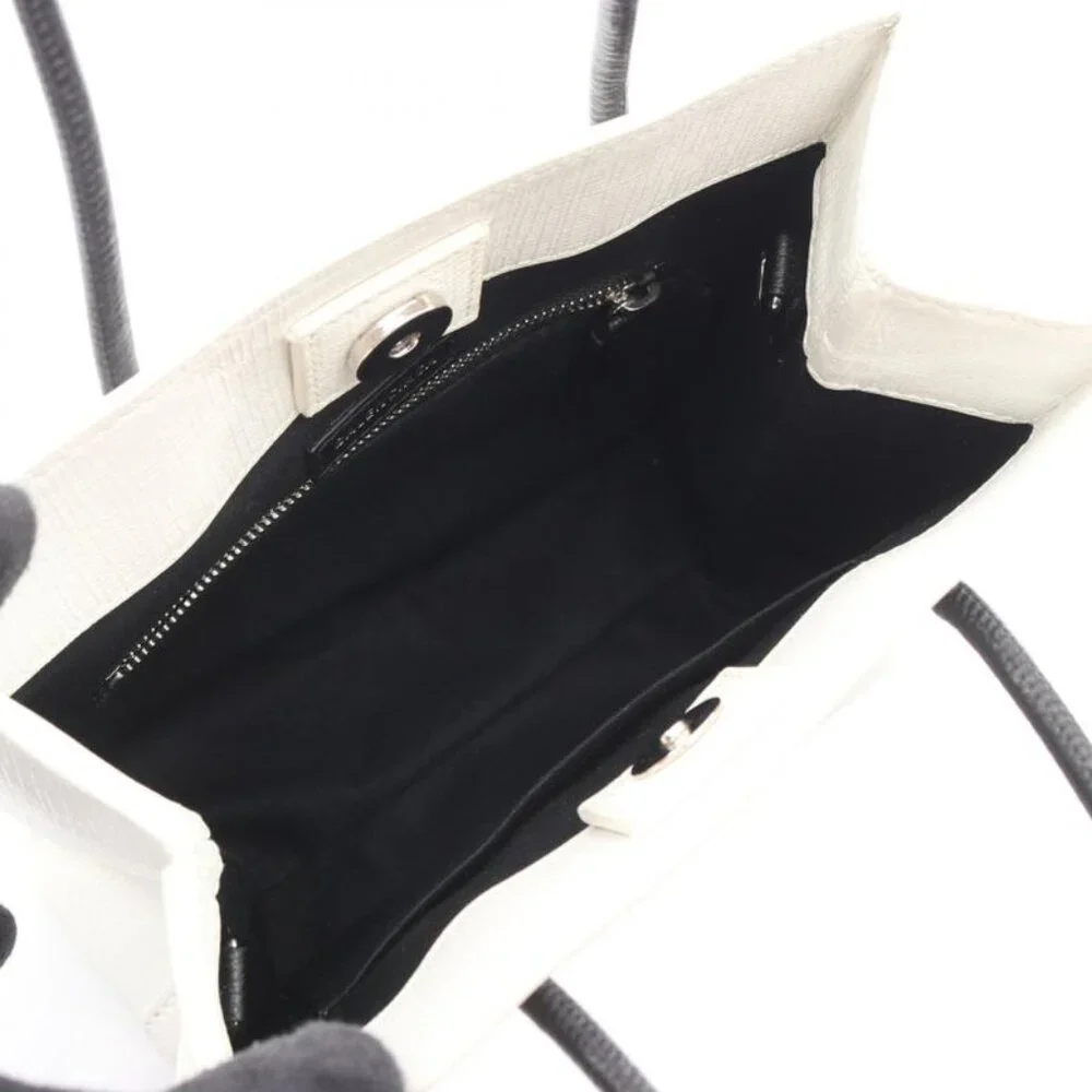 Balenciaga Handbag Shopping Tote Xxs White Canvas Leather - Picture 3 of 9